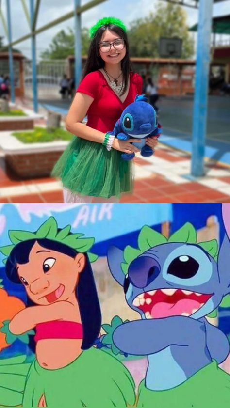 Disfraz de lilo Diy Lilo Costume Women, Lilo And Stitch Cosplay, Lilo Y Stitch Disfraz, Diy Lilo And Stitch Costume, Disney Characters Outfit Ideas, Diy Lilo Costume, Disney Characters Costumes Diy, Lilo Outfit, Lilo Cosplay