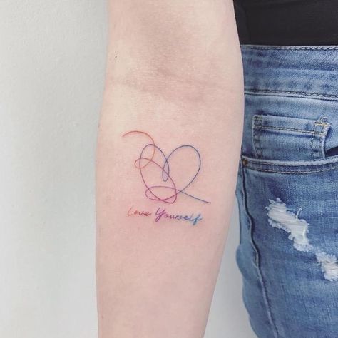 Mini Albümler, Bts Tattoo, Kpop Tattoos, Wanderlust Tattoo, Love Yourself Tattoo, Army Tattoos, Tato Henna, Korean Tattoos, Bts Tattoos