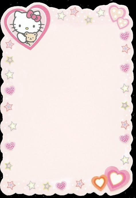 Hello Kitty Borders And Frames, Hello Kitty Invitation Template, Frame Kitty, Hello Kitty Frame, Hello Kitty Background, Hello Kitty Invitation Card, Vintage Aesthetic Stickers Printables, Hello Kitty Book, Hello Kitty Invitations