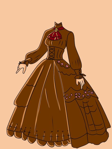 Victorian Era Dresses Drawing, Victorian Dress Drawing, Victorian Era Dress, Princess Dress Drawing, Stuff Drawing, Rottmnt Oc, Victorian Anime, 1800s Clothing, Victorian Era Dresses