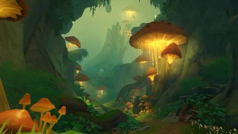 Mushroom Background, 1366x768 Wallpaper Hd, Desktop Wallpaper Art, Isometric Art, Landscape Concept, Biome, Forest Wallpaper, Environment Concept Art, Computer Wallpaper