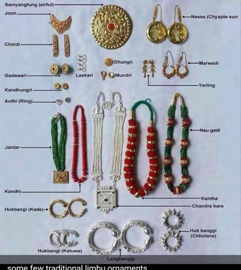 Limbu Traditional Jewellery, Limbu Traditional Ornaments, Nepali Tilhari Design, Nepali Bridal Jewellery, Cultural Dress Of Nepal, Nepali Jwellary, Nepali Gold Jewellery Design, Nepali Traditional Jewellery, Nepali Gold Jewellery