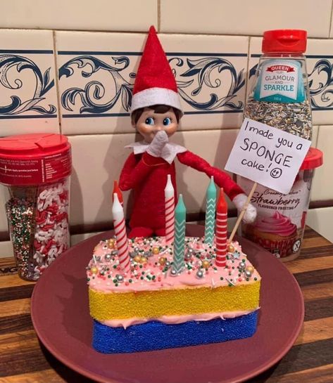 Elf On The Shelf Ideas Birthday, Elf Birthday Ideas, Elf On The Shelf Birthday Ideas, Elf On The Shelf Birthday, Elf Tricks, Elf Shenanigans, Elf Ideas Easy, Elf Games, Christmas Elf Doll