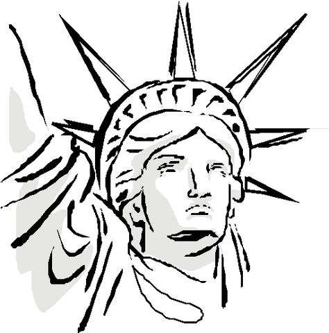 free statue of liberty coloring pages for kids 2 Coloring4free - Coloring4Free.com Usa Drawing Ideas, Statue Of Liberty Drawing Easy, Patriotic Paintings, Usa Drawing, Statue Of Liberty Simple Drawing, Cartoon Statue Of Liberty, Liberty Torch, Statue Of Liberty Illustration, Poppy Mosaic