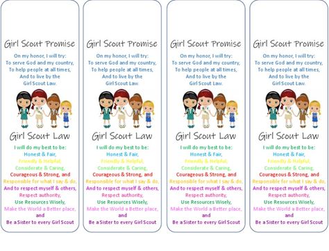 Girl Scout Promise & Law Bookmark Girl Scout Promise And Law Printable, Girl Scout Law And Promise, Leaf Structure And Function, Count On Me Lyrics, The God Delusion, Girl Scout Promise, Scout Law, Girl Scout Law, Serving God