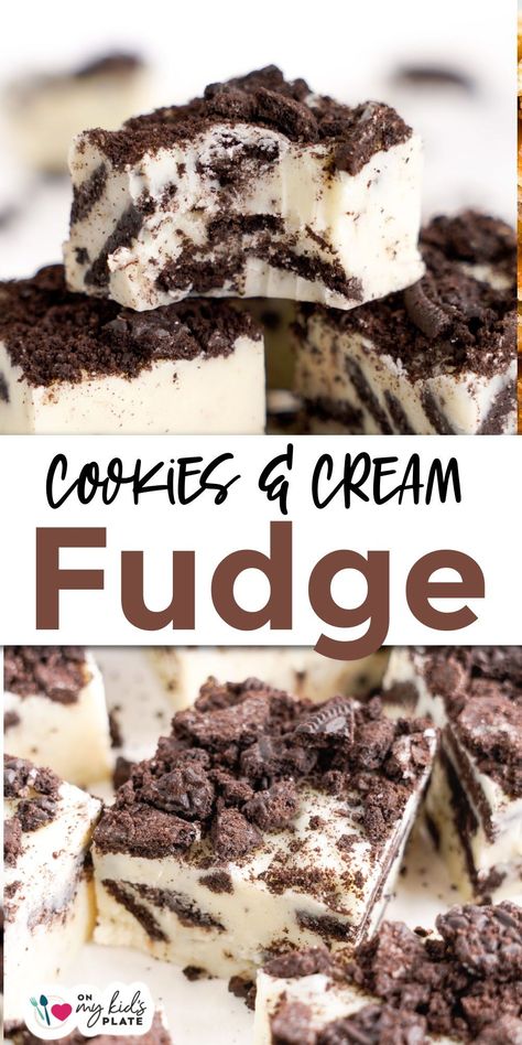 Fudge Oreo, Best Christmas Candy, Cookies And Cream Fudge, Cream Fudge, Hot Chocolate Fudge, Homemade Fudge Recipes, White Chocolate Fudge, Cookie Crunch, Oreo Fudge