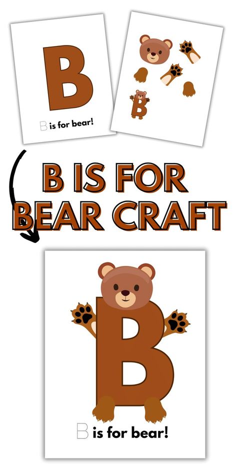 Don't you love this letter B craft? The cutest brown bear craft that is easy for kids and caregivers, too! Preschoolers and kindergarteners will love this easy art project. Grab some paper and get started! Letter B Activities For Toddlers, B Activities For Preschool, Letter B Activities For Preschool, B Activities, Bear Crafts Preschool, B Is For Bear, Letter B Activities, Teaching Interview, Bear Craft