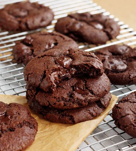 Double Chocolate Chip Cookie Recipe, Small Batch Cookies, Choco Chip Cookies, Small Batch Baking, Double Chocolate Chip Cookies, Double Chocolate Cookies, Dessert For Two, Choco Chips, Chocolate Cookie Recipes