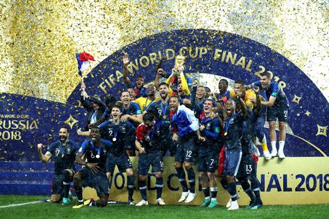 FRANCE - WORLD CHAMPIONS!! France 4 Croatia 2: Antoine Griezmann, Paul Pogba and Kylian Mbappe inspire French to crushing World Cup final win in incident-packed classic France Fifa, Word Cup, Men's Soccer Teams, France Football, World Cup Champions, Champions Of The World, Paul Pogba, World Cup Winners, World Cup Final