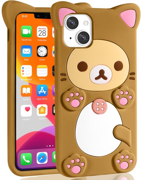 PRICES MAY VARY. 【COMPATIBLE MODELS】This Kawaii bear for iPhone 13 Mini Case only compatible with iPhone 13 mini 5.4 inches (Note: Not compatible with any other phones, Please check your phone model before purchasing) 【CUTE CARTOON BEAR DESIGN】This super creative 3D cartoon bear case for iPhone 13 Mini Phone Case design makes your phone creative, novel, fashionable and interesting. 【SHOCK & DROP RESISTANT】The Phone Case 13 Mini brown bear phone case make of high-quality soft silicone and has a m Coffee Phone Case, Bear Phone Case, 3d Phone Cases, Cute Cartoon Bear, Cats Case, Kawaii Phone Case, Girl Phone Cases, Funny Bears, Cartoon Bear