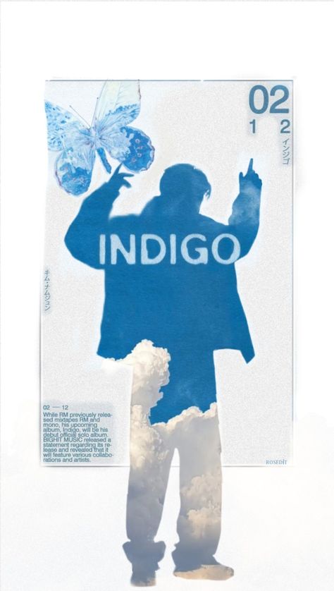 Rm indigo Rm Indigo Aesthetic, Indigo Aesthetic, Rm Indigo, Indigo Wallpaper, Kpop Posters, Room Posters, Phone Themes, Kpop Wallpaper, Blue Aesthetic