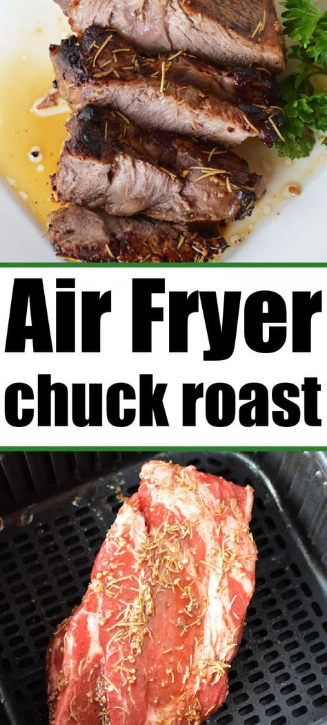 Air Fryer chuck roast comes out tender and juicy on the inside with a crisp dry rub or marinade on the outside. Best way to cook beef ever. #airfryerchuckroast Air Fryer Chuck Roast, Airfryer Ham, Air Fryer Roast Beef, Tender Chuck Roast, Air Fryer Roast, Roasted Grape Tomatoes, Tender Roast Beef, Gambling Art, Chuck Roast Recipes