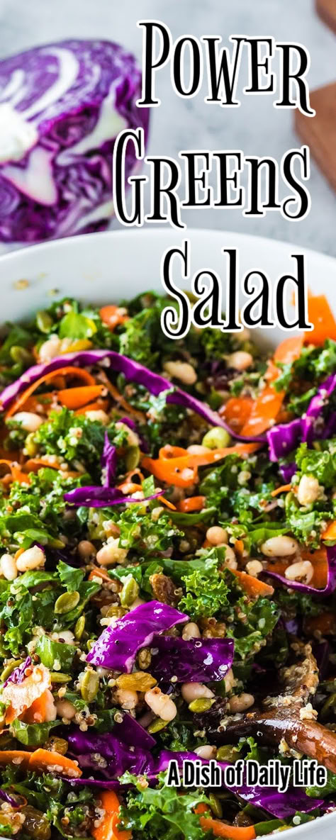 Indulge your taste buds in a burst of flavors with our Power Greens Salad with Lemon Dressing. This mix of kale, Swiss chard, and quinoa is a nutritional powerhouse too which makes this recipe a must-try for both health enthusiasts and food lovers alike. #numstheword #powergreenssalad #powergreensalad #powergreenssaladrecipe #supergreenssaladrecipe #supergreenssalad #powergreenssalad #powergreensrecipe #superfoodsalad Green Chard Recipes, Swiss Chard And Kale Recipes, Super Greens Salad, Swiss Chard Salad Recipes, Holiday Green Salad Recipes, Mustard Greens Salad Recipe, Power Greens Recipe, Leafy Green Recipes, Fig Salad Recipes