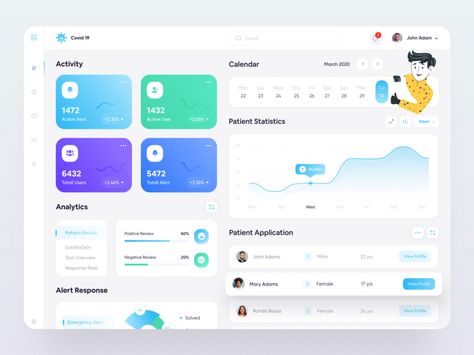 Dashboard App, Ui Design Dashboard, Medical App, Directory Design, Dashboard Ui, App Design Inspiration, Health App, Admin Panel, Dashboard Design