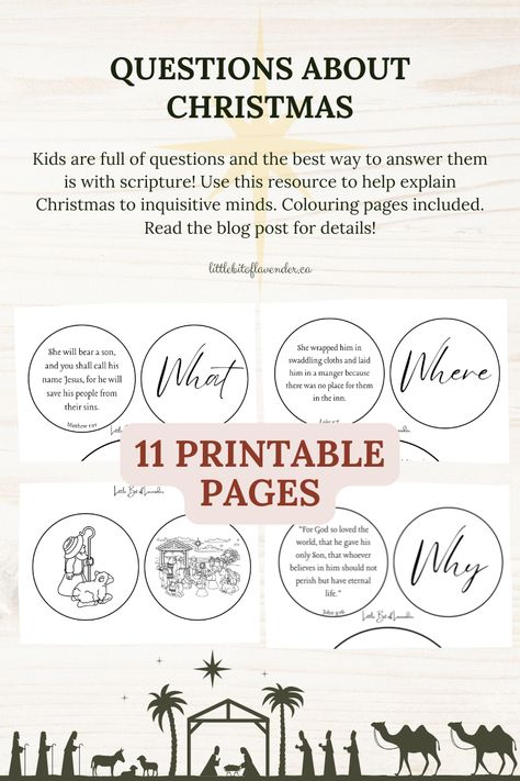 Do you have kids full of questions? Answer them with scripture! Use the free download as advent readings, ornaments or as Sunday school lessons about Christmas. Grab it here! Kids Christmas Lesson Sunday School, Sunday School Advent Lessons, Advent Devotions For Kids, Christmas Sunday School Lessons For Teens, Advent Lessons For Kids Sunday School, Advent Sunday School Lessons For Kids, Advent Readings For Kids, Sunday School Christmas Lessons, Christmas Bible Lessons For Kids