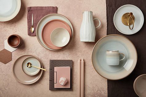 Spotlight on Denby | John Lewis & Partners Rose Pottery, Denby Pottery, Tanah Liat, Ceramic Dinnerware, Quartz Rose, Cafe Interior, Small Plates, Dinner Sets, Kitchen Items