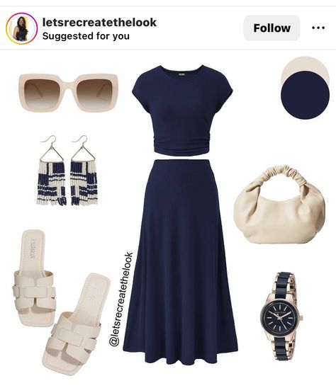 Navy Blue Skirt Outfit Ideas, Navy Skirt Outfit, Have A Terrific Tuesday, Blue Skirt Outfits, Navy Blue Outfit, Terrific Tuesday, Skirt Outfit Ideas, Fashion Capsule Wardrobe, Something Navy