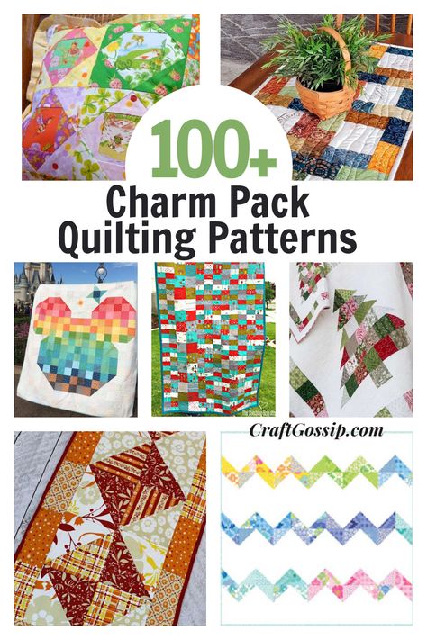 Charm pack quilting patterns to quilt and sew #quilting #charmpacks Easy patterns to get you stared. Blankets and small projects Mini Charm Pack Projects Moda, Charm Pack Projects Ideas, Charm Pack Lap Quilt Patterns Free, Free Quilt Patterns Using 5 Inch Charm Packs, Charm Pack Projects Free Pattern, Charm Pack Quilts 5 Inch, Charm Square Projects, Charm Quilt Patterns Free, Free Charm Pack Quilt Patterns