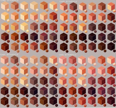 Skin Tone Palettes, Skin Cubes Art, Skin Tone Reference Character Design, Tan Skin Color Palette Drawing, Skin Tones Reference, Skin Tones Art Reference, Skin Tones Drawing Reference, Flesh Cube, Skin Care Color Palette