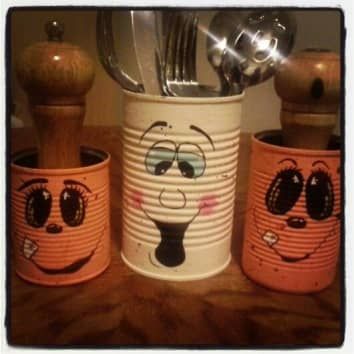 35+ DIY Dollar Store Fall Crafts That You Have to Try - Holidappy Dollar Store Fall Decorations, Dollar Store Fall Crafts, Tin Can Projects, Recycled Cans, Can Projects, Afternoon Crafts, Recycled Tin Cans, Halloween Wood Crafts, Tin Can Crafts