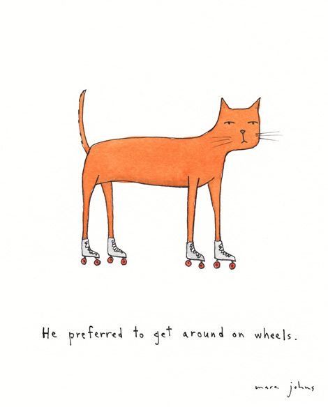 My Pencil Case, Marc Johns, 강아지 그림, Roller Skates, Roller Skating, Crazy Cat Lady, Cute Illustration, Crazy Cats, Cat Art