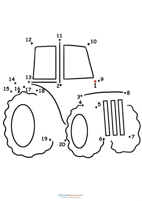 Parents everywhere know that KidsPressMagazine is the place to go for quality printables! Our dot to dot games for kids are Tractor Crafts, School Farm, Tractor Coloring Pages, Farm Lessons, Dot To Dot Printables, Transportation Activities, Farm Unit, Dots Game, Farm Preschool