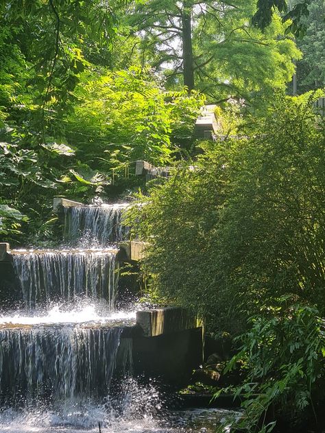 mini waterfall at Planten un Blomen, Hamburg, Germany. #waterfall #cottagecore #fountain #nature #greenaeshetic #aesthetic #Germany #Hamburg #park Waterfall Cottagecore, Cottagecore Fountain, Calming Photos, Camp Half Blood Cabins, Germany Hamburg, Mini Waterfall, Spyro The Dragon, Small Waterfall, Hamburg Germany