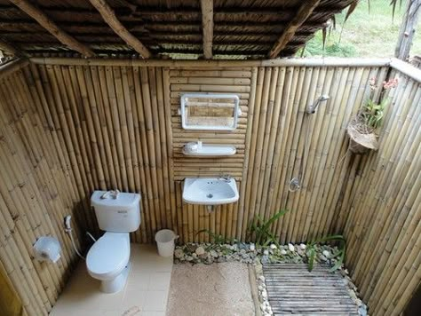 Our outdoor bathroom, Coco Lodge, Ko Muk | Peter and Ashs travels | Off Exploring Outdoor Pool Bathroom, Reka Bentuk Bilik Tidur, Outdoor Bathroom Design, Bamboo House Design, Shower Area, Outdoor Toilet, Outdoor Baths, Pool Bathroom, Outdoor Bathroom