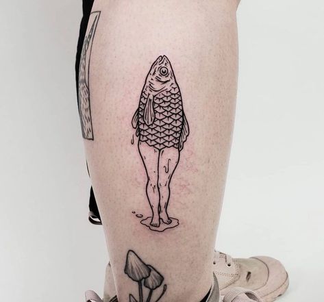 Reverse Mermaid Tattoo, Reverse Mermaid, Earthy Tattoos, Studio Tattoo, Mermaid Tattoo, Dope Tattoos, Tattoo Images, Tattoo Studio, Geometric Tattoo