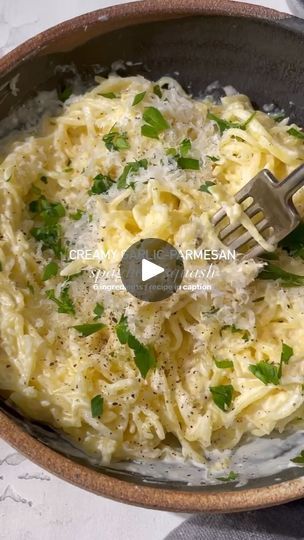 2.2K views · 168 reactions | Creamy Garlic-Parmesan Spaghetti Squash!✨⁠ ⁠ Wondering what to do with your spaghetti squash from @behneman_farm? Wonder no more! This recipe from @sara.haven is the epitome of easy comfort food. Eat it as is, or add 🍗 @threesonsfarm 🦐 @drydockfish 🍄 @mountainmeadowmushroomfarms 🥩 @perennialpasturesranch ⁠ PRO TIP: Bake the spaghetti squash a day ahead and store it in the fridge to save on prep time. ⁠ ⁠ 𝗪𝐡𝐚𝐭 𝐘𝐨𝐮’𝐥𝐥 𝐍𝐞𝐞𝐝:⁠ 1 medium spaghetti squash⁠ 1 tbsp. olive oil⁠ 1 tbsp. butter⁠ 1 medium shallot, minced⁠ 2 garlic cloves, minced⁠ 1 cup vegetable or chicken broth⁠ ⅓ cup heavy cream⁠ ½ cup shredded parmesan cheese⁠ 2 tbsp. fresh basil, chopped⁠ ½ tsp. salt⁠ ¼ tsp. cracked pepper⁠ ⁠ 𝐒𝐭𝐞𝐩𝐬 𝐓𝐨 𝐌𝐚𝐤𝐞 𝐈𝐭:⁠ 1. Preheat oven to 400 F. Cut Sara Stewart, Sara Haven, Garlic Parmesan Spaghetti Squash, Spaghetti Squash Alfredo, Parmesan Spaghetti, Pan Seared Chicken Breast, Pan Seared Chicken, Vegan Parmesan, Easy Comfort Food