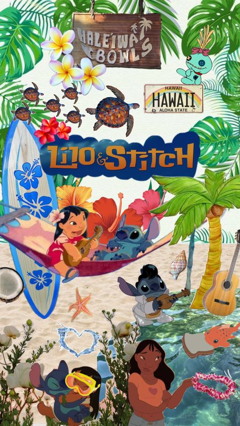 #liloandstitch #lilo #stitch #hawaii #hawaiiaesthetic #summer #summeraesthetic #disney #disneyaesthetic #beach #movie #wallpaper #art #vibes #nature #fyp Lilo And Stitch Movie, Disney Collage, Love Stitch, Disney Aesthetic, Wallpaper Art, Disney Quotes, High Art, Summer Wallpaper, Summer Adventures