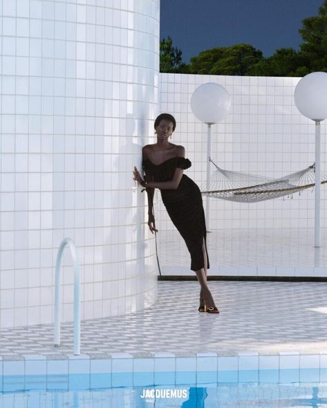 Jacquemus Editorial, Pool Editorial, Johnny Dufort, Fashion Marketing Campaign, Anok Yai, Pop Magazine, Campaign Fashion, Wallpaper Magazine, Vogue Germany