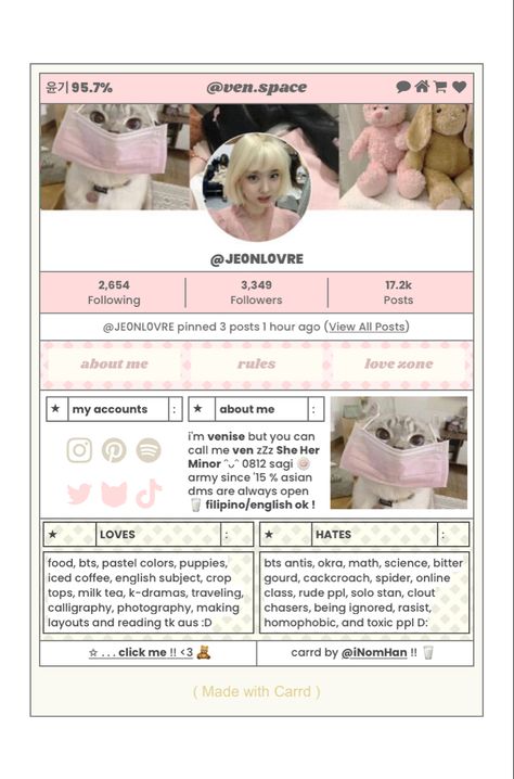 Digital Layout Design Graphics, Card Templates Kpop, About Me Kpop Template, Twitter Carrd Theme, Carrd Profile Template, Carrd Co Portfolio, Crrd Inspo Template, Cards Inspo Twitter, Carrd Inspo Kpop Trading