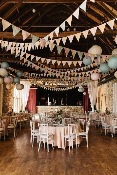 Vintage Pastel Wedding, Paper Garlands, German Wedding, Rustic Wedding Decorations, Wedding Bunting, Wedding Barn, בר מצווה, Vintage Wedding Decorations, Pastel Wedding