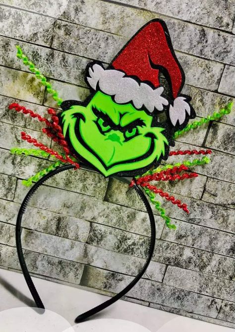 Grinch Headband, Christmas Headpiece, Holiday Headbands, Disney Frozen Olaf, Christmas Headband, Elf Hat, Handmade Hair Bows, Grinch Christmas, Christmas Costumes