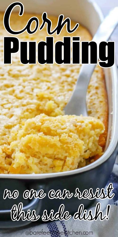 Corn Pudding - made without the pudding mix! Cornbread Mix Recipes, Cream Corn Pudding Recipe, Corn Boil, Corn Casseroles, Baked Casseroles, Corn Pudding Casserole, Sweet Corn Casserole, Cornbread Pudding, Sweet Corn Pudding