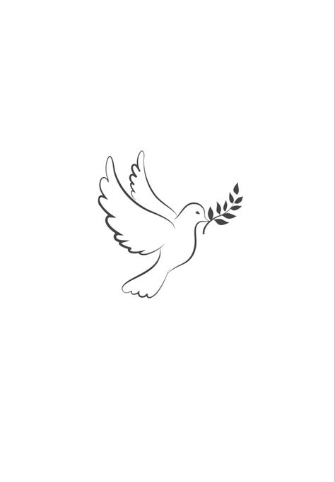 Single Line Dove Tattoo, Dove Fine Line Tattoo, Dove And Cross Tattoo, Dove Doodle, Dove With Olive Branch Tattoo, Biblical Doodles, Dove Background, Doves Tattoo, Small Dove Tattoos