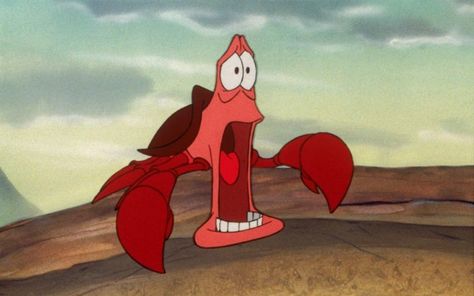 Sebastian the crab  (courtesy of Disney) Sebastian Crab, Shocked Face, Disney Songs, Disney Favorites, Classic Disney, Disney Animation, Disney Wallpaper, Disney Magic, Little Mermaid