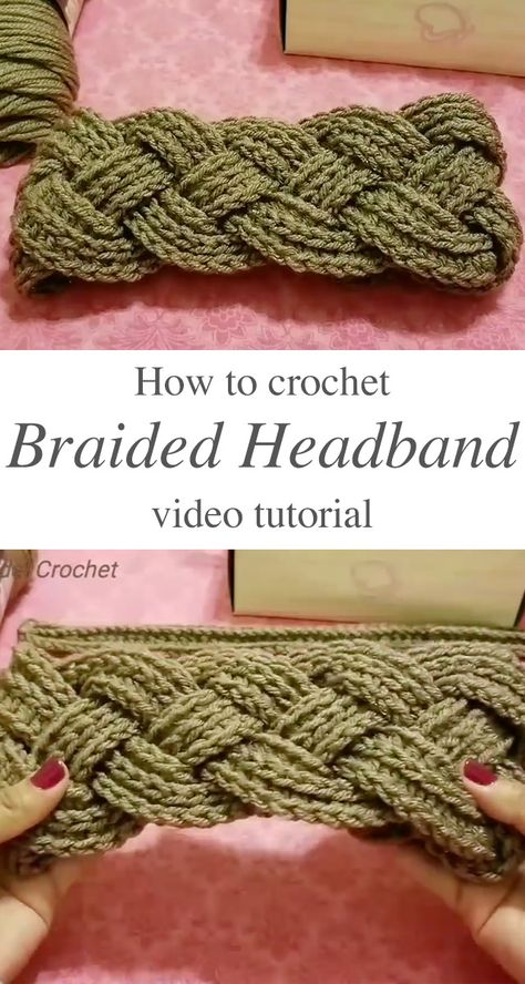 Crochet Braided Headband - Crochet & Knit by Beja - Free Patterns, Videos + How To Crochet Headband Braided, Braided Headband Crochet Pattern Free, Braided Headband Crochet, Braided Ear Warmer Crochet, Crochet Braid Headband, Braided Crochet Headband Pattern Free, Earwarmer Crochet Pattern Free, Crochet Braided Headband Pattern Free, Free Headband Crochet Pattern