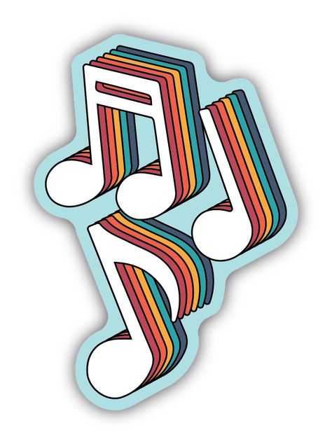 This fun sticker is great for your car, laptop, water bottle & more! It's perfect for adding some personality to your gear; made from high-quality vinyl, they are waterproof and non-toxic. Made in USA Approximately 3.5" x 2" Aesthetic Music Stickers, Music Stickers Aesthetic, Musical Stickers, Stickers High Quality, Retro Stickers, Rainbow Music, Vinyl Sticker Design, Bee Sticker, Tumblr Stickers