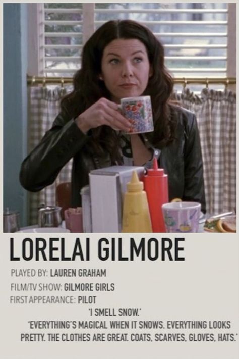 Gilmore Girls Poster, Gilmore Girls Party, Gilmore Girls Characters, Rory And Jess, Movie Collage, Lauren Graham, Polaroid Poster, Lorelai Gilmore, Movie Posters Minimalist