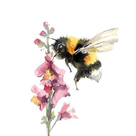 Where are my May flowers on this rainy day??🌸🌼🌺🌷🌻💐🌹 ••• #bees #pollination #flowers #sisterbees #springtime #rainyday Bee And Flower, Videogame Art, Bee Painting, Bee Bee, Flower Art Print, Soyut Sanat Tabloları, Bee On Flower, Bee Art, Flower Prints Art