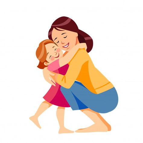 Mother and child. mom hugging her daught... | Premium Vector #Freepik #vector #love #family #kid #child Butterflies Classroom, Kids Hugging, Family Hug, Hug Illustration, Man Hug, Happy Mother's Day Greetings, Kids Clipart, Super Hero Costumes, Mom Kid