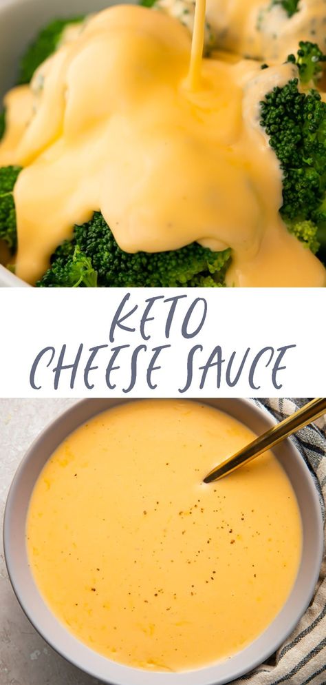 Keto cheese sauce is super easy to make and positively delicious! Perfect for dipping or for smothering broccoli, cauliflower, or other veggies, you'll make this recipe over and over when you're on a keto or low carb diet. Keto Cheese Sauce, Low Carb Cheese Sauce, Sauce For Broccoli, Cheese Sauce For Broccoli, How To Make Cheese Sauce, Keto Sauces, Cheese Sauce Recipe, Cheese Dog, Low Carb Sauces