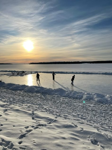 Sunset, ice skating, winter, cottage Ice Skating Wallpaper, Skate Aesthetic Wallpaper, Ice Skating Images, Find A Hobby, Ice Skating Pictures, French Country Aesthetic, Ice Skating Aesthetic, Sunny Winter Day, Winter Skating