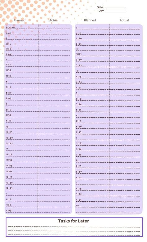 15 Minute Planner Sheet, Daily Appointment Schedule & Time Slots Organizer, Undated Hourly, Printable 8.5x14, Legal PDF - Lavender commonplanner #smallbusinessplanner #dayplanner #midyeardigitalplanner. Simple Daily Planner, Daily Work Planner, Daily Planner Printables Free, Free Daily Planner, Study Planner Printable, Plan Your Day, Small Business Planner, Planner Sheets, Time Management Skills