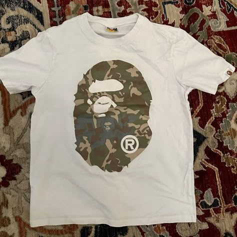 BAPE Color Camo Big Ape Head Tee Bape Tee, Bape Outfits, Bape T Shirt, Bape Shirt, Baggy Shirts, Baggy Tee, Green Leather Jackets, Camo Tee, Cool Fits