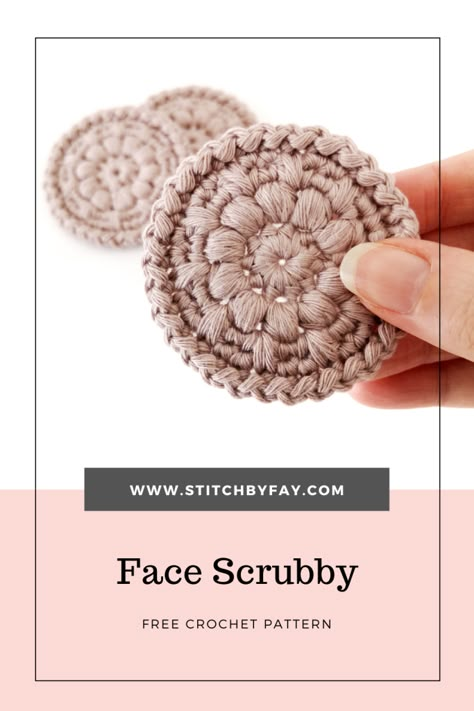 Face Scrubby Crochet Pattern (Free!) Crochet Face Scrubby, Scrubby Crochet Pattern, Scrubbies Crochet Pattern, Crochet Scrubbies, Face Scrubbies, 4mm Crochet Hook, Crochet Faces, Simple Crochet, Crochet Fall