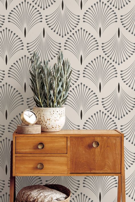 Removable Wallpaper Gray Cream Deco Modern Wallpaper Peel and Stick Wallpaper Adhesive Wallpaper Wallpaper Peel Stick Wall Mural 1096a - Etsy Wallpaper Adhesive, Salon Suites, Wallpaper Accent Wall, Wallpaper Peel And Stick, Bathroom Wallpaper, Wallpaper Living Room, Modern Wallpaper, Accent Wallpaper, Adhesive Wallpaper