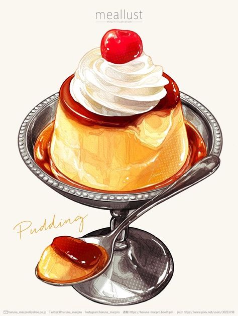 Desserts Drawing, Food Art Painting, Dessert Illustration, 귀여운 음식 그림, Foodie Art, Food Illustration Art, Cute Food Drawings, Cute Food Art, Food Painting